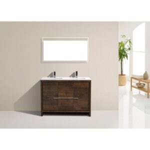 Kubebath AD648D Dolce 48 Inch Freestanding Double Sink Bath Vanity with White Quartz Counter-Top