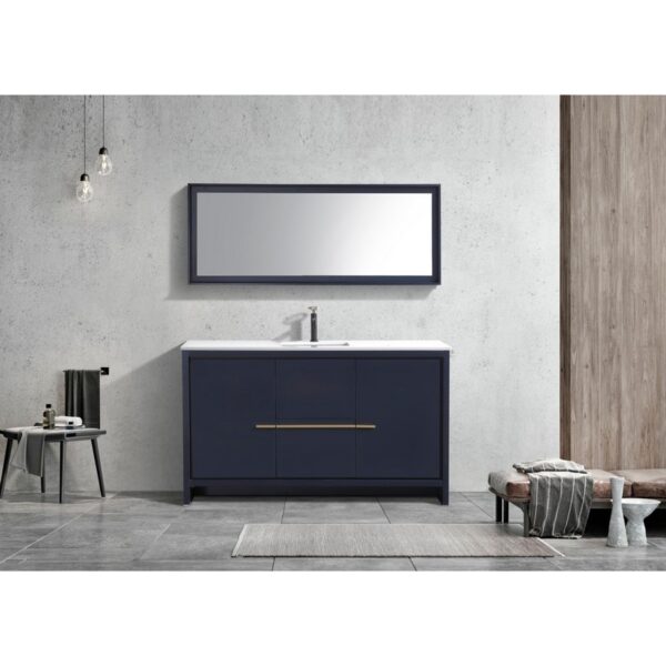 Kubebath AD660S Dolce 60 Inch Freestanding Single Sink Bath Vanity with Quartz Counter-Top