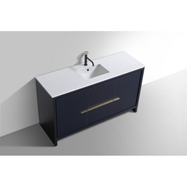 Kubebath AD660S Dolce 60 Inch Freestanding Single Sink Bath Vanity with Quartz Counter-Top