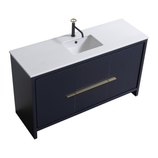 Kubebath AD660S Dolce 60 Inch Freestanding Single Sink Bath Vanity with Quartz Counter-Top