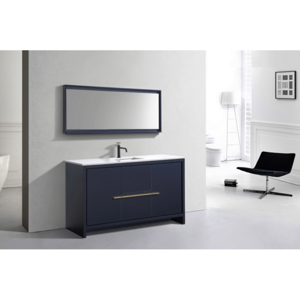 Kubebath AD660S Dolce 60 Inch Freestanding Single Sink Bath Vanity with Quartz Counter-Top