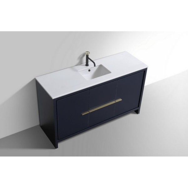 Kubebath AD660S Dolce 60 Inch Freestanding Single Sink Bath Vanity with Quartz Counter-Top