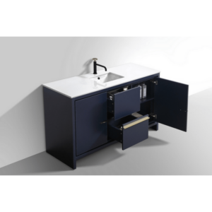 Kubebath AD660S Dolce 60 Inch Freestanding Single Sink Bath Vanity with Quartz Counter-Top