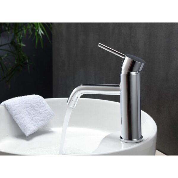 KubeBath AFB090 Aqua Rondo Single Hole Mount Bathroom Vanity Faucet in Chrome