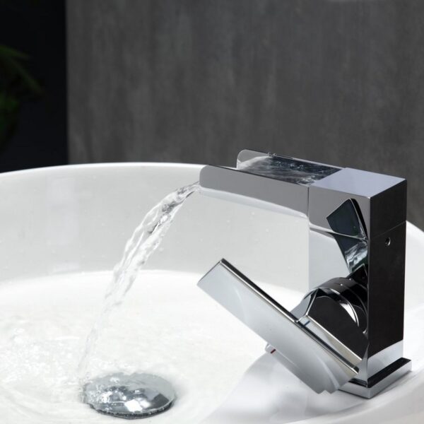 Kubebath AFB103 Aqua Fontana Single Lever Waterfall Faucet in Chrome