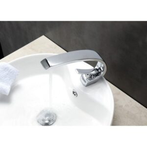 KubeBath AFB1638CH Aqua Arcco Single Lever Modern Bathroom Vanity Faucet in Chrome