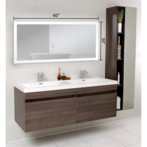 Castello USA ANGELINA3060 Angelina 60 x 30 Inch LED Bathroom Mirror with On/Off Sensor