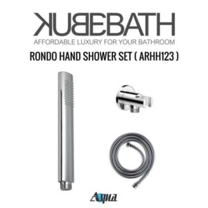 Kubebath R-CR8HH2V Aqua Rondo Shower Set with 8 Inch Ceiling Mount Round Rain Showerhead and Handheld