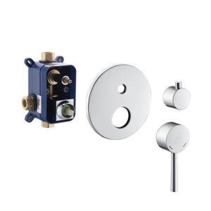 Kubebath KB RCR8TF2V Aqua Rondo Shower Set with Ceiling Mount 8 Inch Rain Shower and Tub Filler