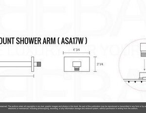 Kubebath KB ASA17W Aqua Piazza Wall Mount Shower Arm