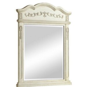 Chans Furniture MR-2815AW Morton 32 Inch Antique White Wall Mirror