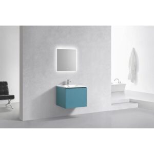 Kubebath BALLI24 Balli 24 Inch Modern Wall Mounted Single Sink Bathroom Vanity with Reinforced Acrylic Composite Top