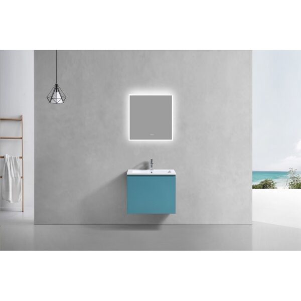 Kubebath BALLI24 Balli 24 Inch Modern Wall Mounted Single Sink Bathroom Vanity with Reinforced Acrylic Composite Top