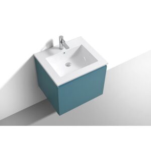 Kubebath BALLI24 Balli 24 Inch Modern Wall Mounted Single Sink Bathroom Vanity with Reinforced Acrylic Composite Top