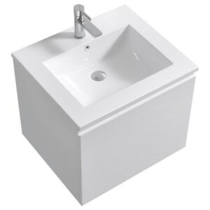 Kubebath BALLI24 Balli 24 Inch Modern Wall Mounted Single Sink Bathroom Vanity with Reinforced Acrylic Composite Top