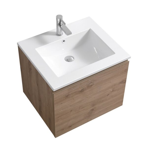 Kubebath BALLI24 Balli 24 Inch Modern Wall Mounted Single Sink Bathroom Vanity with Reinforced Acrylic Composite Top