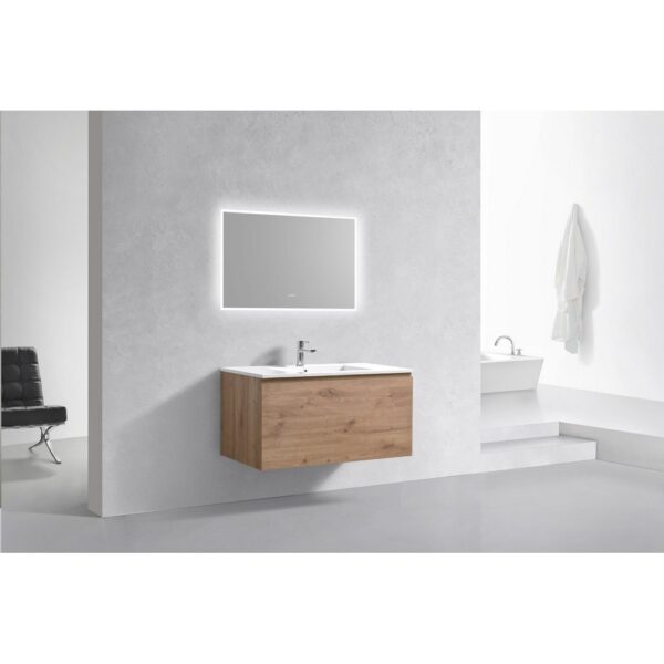 Kubebath BALLI40 Balli 39 3/4 Inch Modern Wall Mounted Single Sink Bathroom Vanity with Reinforced Acrylic Composite Top