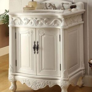 Chans Furniture BC-2917W-AW-27 27 Inch Hayman Victorian Bathroom Vanity in White