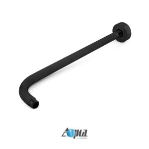 Kubebath BK-ARWB17 Aqua Rondo Matte Black 17 Inch Long Shower Head Wall Bar