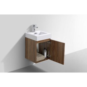 Kubebath BSL16 Bliss 16 Inch Wall Mount Single Sink Bath Vanity