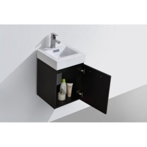 Kubebath BSL16 Bliss 16 Inch Wall Mount Single Sink Bath Vanity