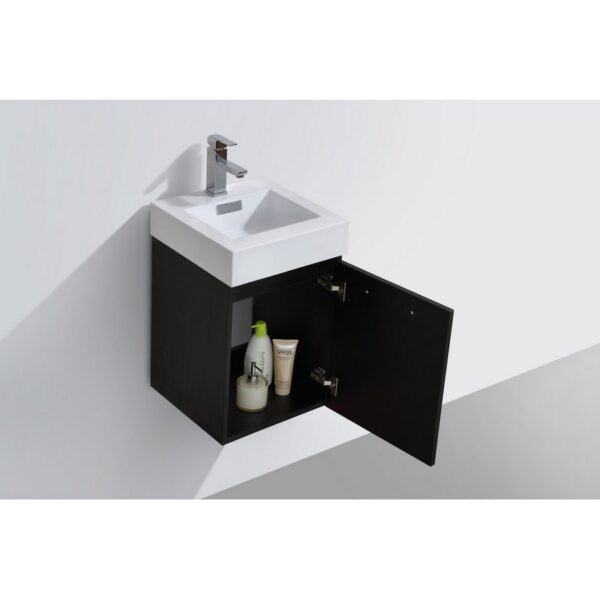 Kubebath BSL16 Bliss 16 Inch Wall Mount Single Sink Bath Vanity