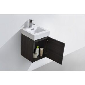 Kubebath BSL16 Bliss 16 Inch Wall Mount Single Sink Bath Vanity