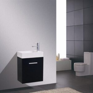 Kubebath BSL18 Bliss 18 1/4 Inch Wall Mount Single Sink Bath Vanity