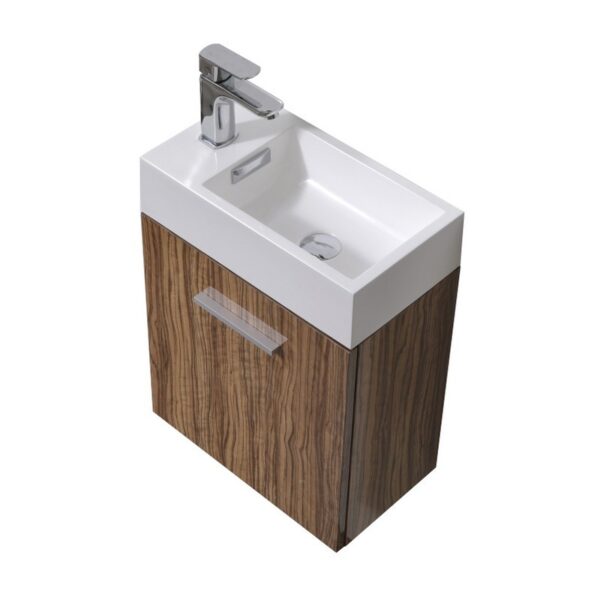 Kubebath BSL18 Bliss 18 1/4 Inch Wall Mount Single Sink Bath Vanity