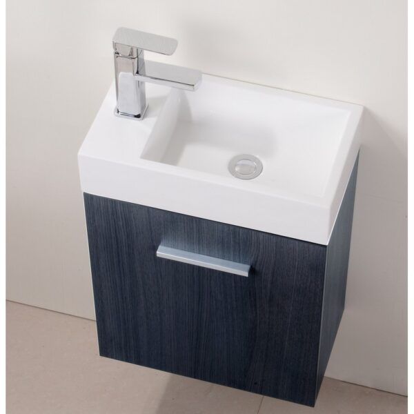 Kubebath BSL18 Bliss 18 1/4 Inch Wall Mount Single Sink Bath Vanity