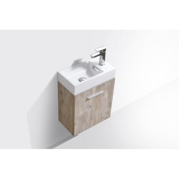 Kubebath BSL18 Bliss 18 1/4 Inch Wall Mount Single Sink Bath Vanity