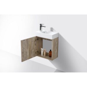 Kubebath BSL18 Bliss 18 1/4 Inch Wall Mount Single Sink Bath Vanity