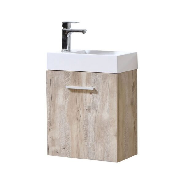 Kubebath BSL18 Bliss 18 1/4 Inch Wall Mount Single Sink Bath Vanity