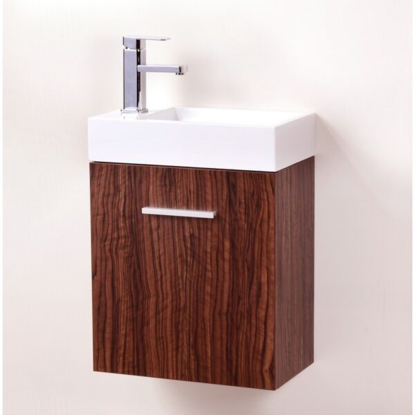 Kubebath BSL18 Bliss 18 1/4 Inch Wall Mount Single Sink Bath Vanity