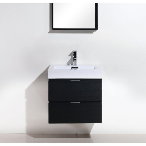 Kubebath BSL24 Bliss 23 5/8 Inch Wall Mount Single Sink Bath Vanity