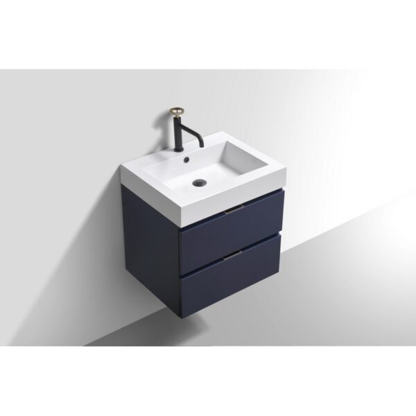 Kubebath BSL24 Bliss 23 5/8 Inch Wall Mount Single Sink Bath Vanity