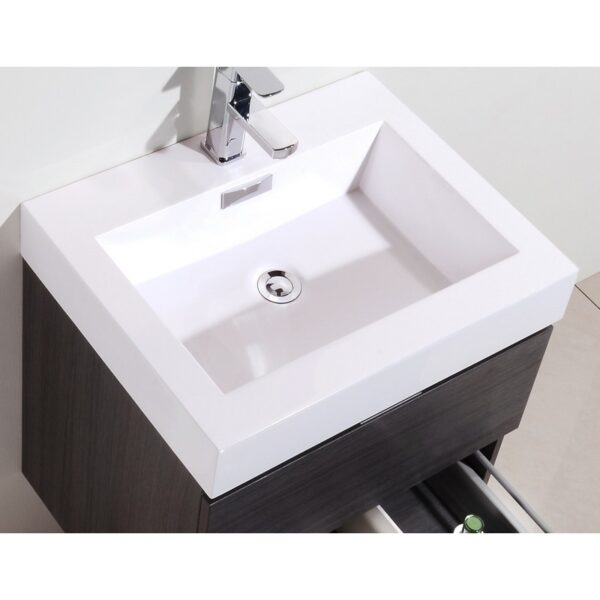 Kubebath BSL24 Bliss 23 5/8 Inch Wall Mount Single Sink Bath Vanity