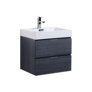 Kubebath BSL24 Bliss 23 5/8 Inch Wall Mount Single Sink Bath Vanity