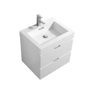 Kubebath BSL24 Bliss 23 5/8 Inch Wall Mount Single Sink Bath Vanity