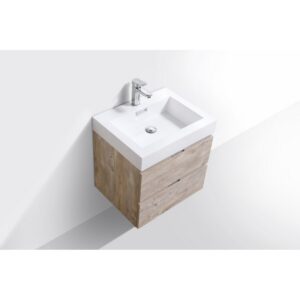 Kubebath BSL24 Bliss 23 5/8 Inch Wall Mount Single Sink Bath Vanity