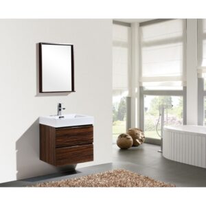 Kubebath BSL24 Bliss 23 5/8 Inch Wall Mount Single Sink Bath Vanity