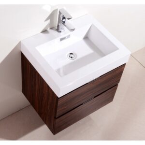 Kubebath BSL24 Bliss 23 5/8 Inch Wall Mount Single Sink Bath Vanity