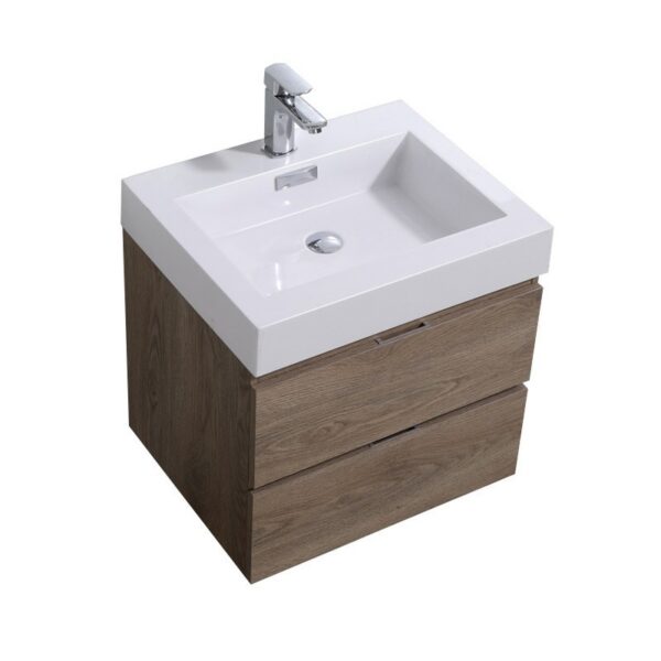 Kubebath BSL24 Bliss 23 5/8 Inch Wall Mount Single Sink Bath Vanity