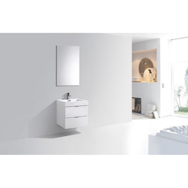 Kubebath BSL24 Bliss 23 5/8 Inch Wall Mount Single Sink Bath Vanity