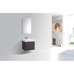 Kubebath BSL24 Bliss 23 5/8 Inch Wall Mount Single Sink Bath Vanity