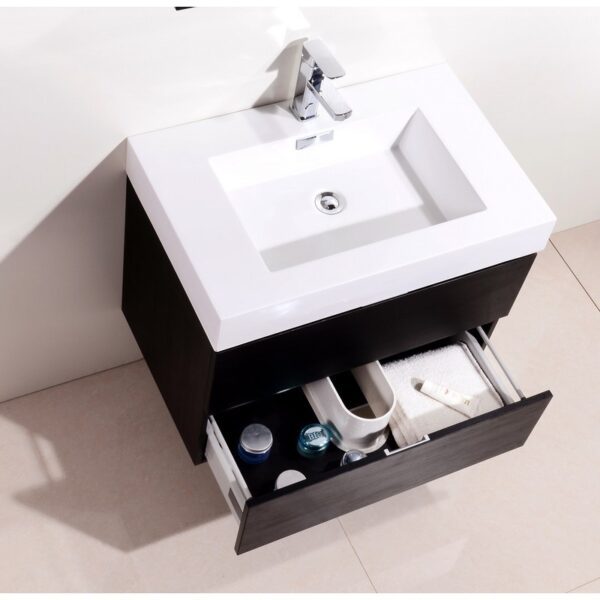 Kubebath BSL30 Bliss 29 1/2 Inch Wall Mount Single Sink Bath Vanity