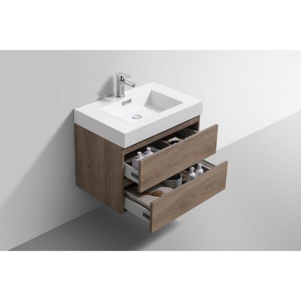 Kubebath BSL30 Bliss 29 1/2 Inch Wall Mount Single Sink Bath Vanity