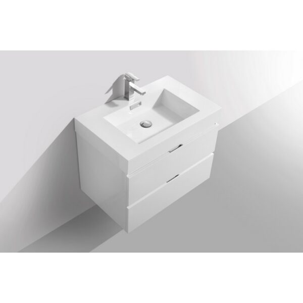 Kubebath BSL30 Bliss 29 1/2 Inch Wall Mount Single Sink Bath Vanity