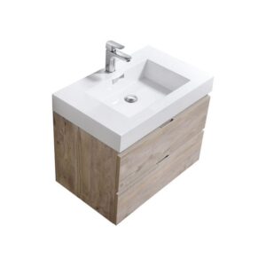 Kubebath BSL30 Bliss 29 1/2 Inch Wall Mount Single Sink Bath Vanity