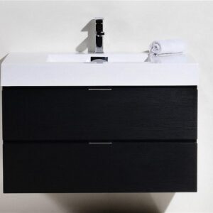 Kubebath BSL36 Bliss 35 1/2 Inch Wall Mount Single Sink Bath Vanity